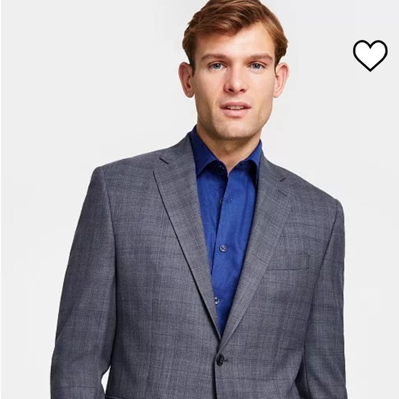 MICHAEL KORS MEN Classic Fit Wool Blend Stretch Suit Jacket PANTS SET PLAID BLUE - Picture 4 of 16